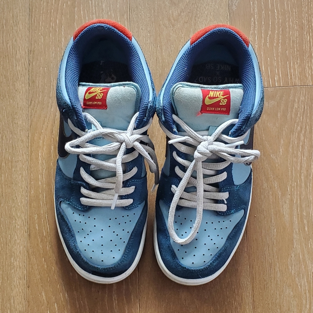 Nike SB Dunk Low Why So Sad Size 10 DX5549-400 Sneakers Shoes Blue NO BOX - Picture 3 of 12